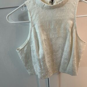 Sabo Skirt Textured White Crop Top